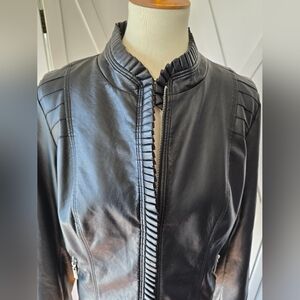 Vintage Black Faux Leather Jacket By J2 - JOU JOU